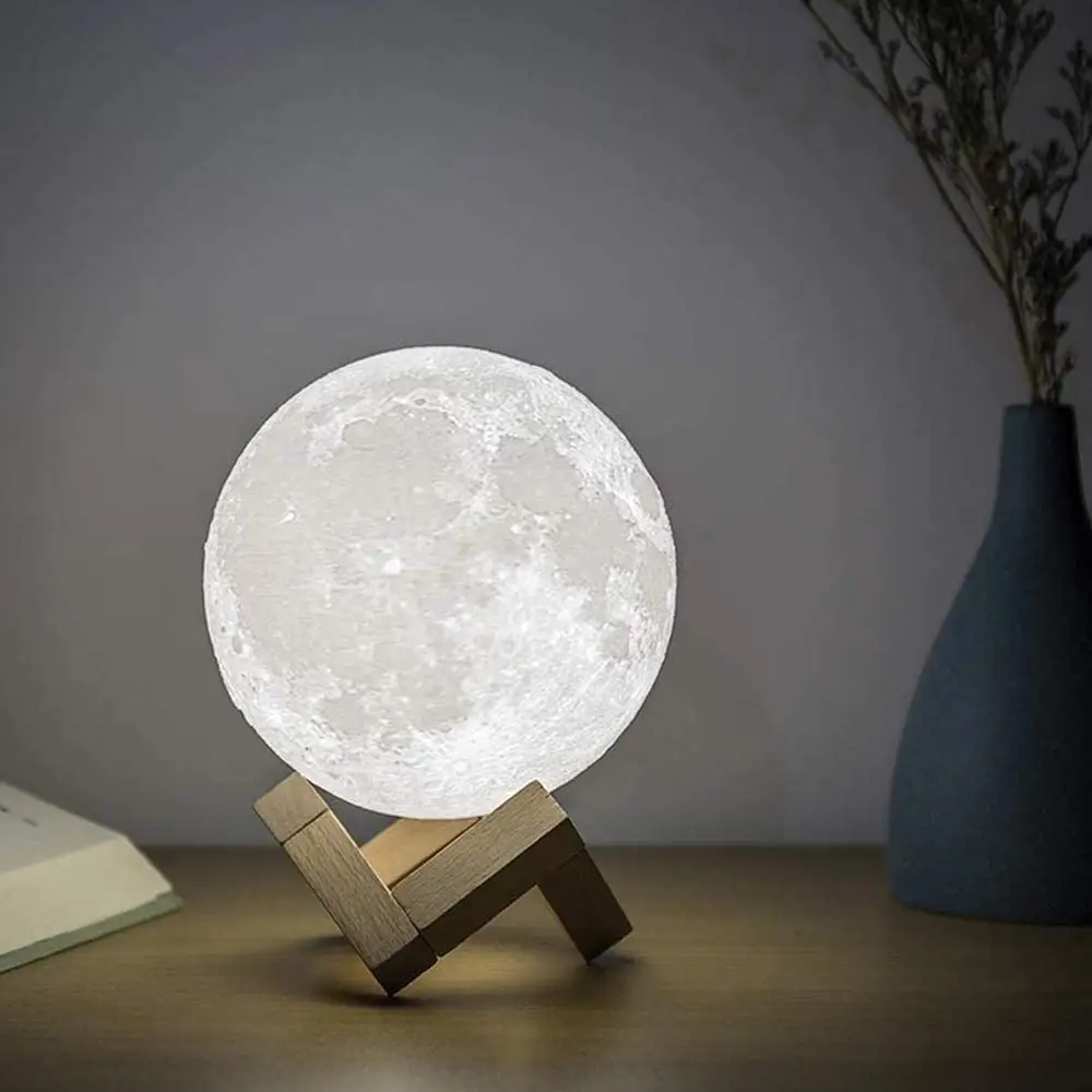 Lamp 3D Moon Wireless 8cm 10cm 15cm 20cm 22cm Touch Control Home Wireless Night Light 3D Moon Table Lamp