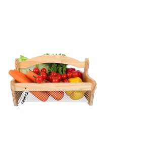 Wooden Storage Basket Rectangle Eco Friendly Food Container For Fruit <b>Vegetable</b> Potato Draining Farmhouse Use - Product Image 2