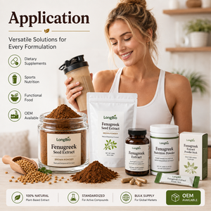Poudre d'extrait de graines de fenugrec LongBio 10:1 / 50% Saponines / <span class=keywords><strong>4</strong></span>-Hydroxyisoleucine – Matière première en vrac pour compléments alimentaires OEM - Product Image 2