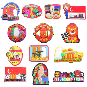 Imanes de PVC para Refrigerador de Singapur, Recuerdos de Ciudades de <span class=keywords><strong>Asia</strong></span> Oriental, Decoración de Goma Suave para Refrigerador, Regalos para Visitantes, Personalizables - Product Image 1