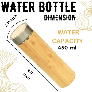2024 Hot Selling Steel Eco Friendly Bamboo Water Bottle Biodegradable Bamboo Drink <b>Tea</b> <b>Infuser</b> Coffee Water Bottle BPA Free - Product Image 4