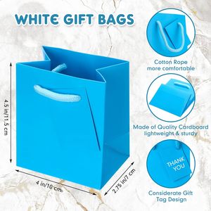 ถุงของขวัญกระดาษหลากสีขนาดเล็กพร้อมป้าย กล่องของขวัญกระดาษขนาดเล็กพิเศษพร้อมหูหิ้วสำหรับงานวัน<span class=keywords><strong>เกิด</strong></span> งานวันวาเลนไทน์ - Product Image 3