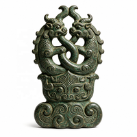 Sacred Union Totem Antico Qiang in Metallo Fuso 3D, Statuetta Guardiana d'Arte Culturale da Collezione