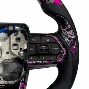 Volante de Fibra de Carbono Forjado en Rojo Rosa para <span class=keywords><strong>Toyota</strong></span> LC300 Mark X Tacoma 200 Hiace 79 RAV4 N70 Innova Axio Crown Prius Prado - Product Image 4