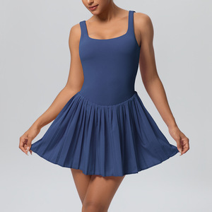 <span class=keywords><strong>Combinaison</strong></span> de yoga sans manches à col carré, ourlet plissé évasé, séchage rapide, pour le yoga et le pilates féminin - Product Image 1
