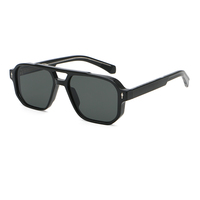 Offre Spéciale Lunettes de soleil carrées à double pont en PC Lunettes de soleil multicolores pour usage quotidien Stock prêt à l'emploi