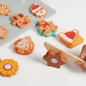 Toddlers Kitchen <b>Accessories</b> <b>Bake</b> Gift Pretend Toys Premium Wood Cookie Play Food Set for Kids - Product Image 4