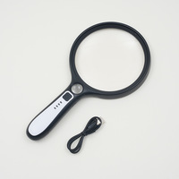 10X 30x Large Handheld Lighted Magnifier with 13 LED Lights 3 Mode Rechargeable for Seniors Reading & Close Work
