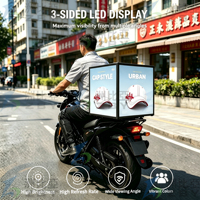 Boîte de livraison de repas LED pour vélo, tailles personnalisées, système GPS 4G P2.5, visible jour et nuit, haute luminosité