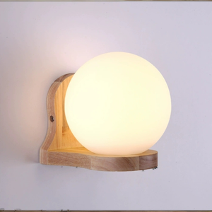 Lámpara de Pared LED Contemporánea para Interiores, Aplique Decorativo de Pared con Luz Blanca Cálida, Construcción de Madera y Vidrio para Sala de Estar, Dormitorio, Hotel - Product Image 2