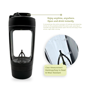 בקבוק שייקר חשמלי לחלבון 21oz, עשוי טריטן ללא BPA, אטום לדליפות עם נעילה, כוס ערבוב אוטומטית מגנטית, בלנדר לחדר כושר. - Product Image 4