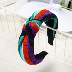 Corea del estilo del arco iris rayas de punto de invierno diadema <span class=keywords><strong>para</strong></span> mujer, accesorios <span class=keywords><strong>para</strong></span> el <span class=keywords><strong>cabello</strong></span> - Product Image 5
