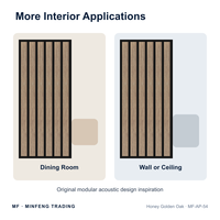 Panneau acoustique décoratif en bois de chêne doré, 600x600mm, avec feutre PET, fonction anti-bruit, pour mur décoratif