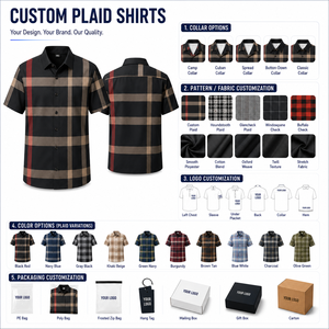 Camisas de Vestir Casuales para <span class=keywords><strong>Hombre</strong></span>, de <span class=keywords><strong>Manga</strong></span> <span class=keywords><strong>Corta</strong></span>, Elásticas, Sin Arrugas, de Spandex/Poliéster, a <span class=keywords><strong>Cuadros</strong></span>, <span class=keywords><strong>Camisa</strong></span> Formal - Product Image 1