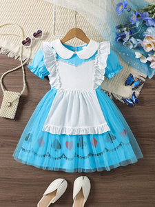 Disfraz de Princesa Alicia en el País de las Maravillas para Niñas Pequeñas con Delantal, Traje para Fiesta de Cumpleaños o Halloween - Product Image 5