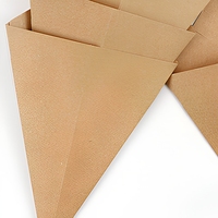 Cônes à frites personnalisés imprimés en relief pour la restauration rapide, en papier kraft jetable, avec pochette pour sauce, écologiques et recyclables, type boîte pliable