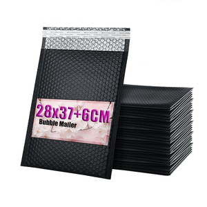 Wanhe Direct Factory Supply 0.5 Mil Thick Co-extrusion Film Bubble Mailers Black Matte Waterproof Self-Seal Garment Bags - Product Image 1