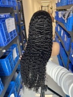 Peluca de Cabello Humano Brasileño con Frente de Encaje, Ondulado y Rizado, Transparente HD, de 34 Pulgadas de Largo, para Mujer, Pelucas con Frente de Encaje Rizado Profundo