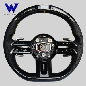 Volant en fibre de carbone avec éclairage LED adapté aux Mercedes-Benz A45 C63 C43 E53 E63 G63 G500 G55 <span class=keywords><strong>AMG</strong></span> <span class=keywords><strong>GT</strong></span> S63 GLE63 GLA45 W223 - Product Image 1