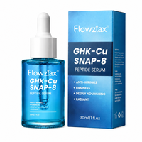 Sérum facial anti-âge et éclaircissant à marque privée avec peptides de cuivre bleu GHK-Cu stimulant le collagène et acide hyaluronique