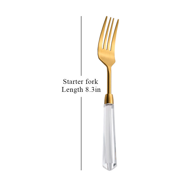 Clear handle- dessert fork