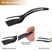 Mini 2-en-1 Cuisine Outil Grip Flip Nylon Beefsteak BBQ Alimentaire Oeuf Spatule Pinces De Cuisson pour Cuisson Friture Buffet