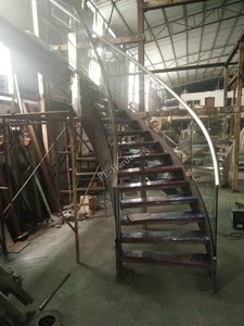 Hiện đại bền thép không gỉ cầu thang với gỗ sồi Tread cho biệt thự trong nhà và căn hộ sử dụng (hình chữ U thiết kế) - Product Image 3