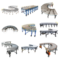 Système de convoyeur à rouleaux en acier flexible à modes de transmission multiples réglables avec caoutchouc pour la logistique d'entrepôt
