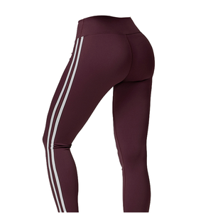 YIYI Leggings de compression de yoga taille haute pour femmes Pantalon d'entraînement à séchage rapide avec legging en gros sur le côté rayé solide - Product Image 4