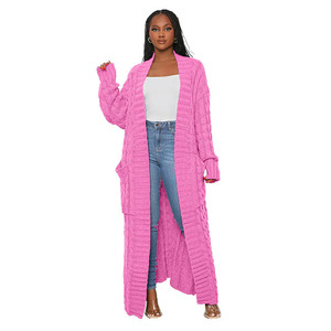 Pulls <span class=keywords><strong>Femme</strong></span> Grandes Tailles Automne Hiver Avec Poches, Gilet Long en <span class=keywords><strong>Maille</strong></span> pour <span class=keywords><strong>Femme</strong></span> 2026 - Product Image 4