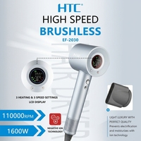 Sèche-cheveux professionnel HTC EF-2030 à moteur sans balais avec écran LCD Sèche-cheveux BLDC haute vitesse