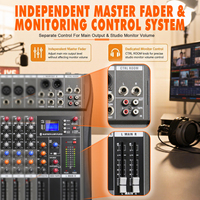 Console de mixage audio DJ professionnelle ELM 8 canaux XT-80S avec effets DSP USB, alimentation fantôme 48V, égaliseur 3 bandes, pour scène live, noir