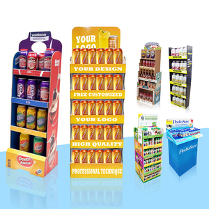 Tùy chỉnh siêu thị bán lẻ sàn các tông giấy sóng nước giải khát rượu mềm đồ uống hiển thị đứng - Product Image 3