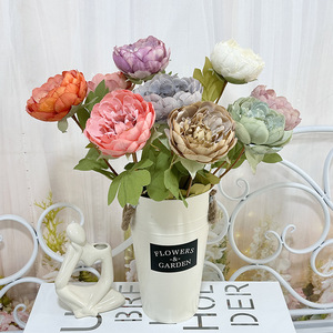 Fleurs artificielles Queyiyi, pivoine à tige unique en soie, pour décoration intérieure, accessoires de mariage, ornement de bureau - Product Image 1