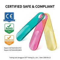 19cm 7.5 Inch Kristal Semi-Transparan Plastik Ramah Lingkungan Pengait Sepatu Besar Lubang Gantung Logo Kustom O-MAK OM-20-012 MOQ 2000