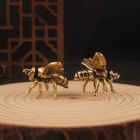 Figuras de Animales Creativas de Abeja Antigua de Bronce, Cobre y Latón con Acabado Dorado y Plateado