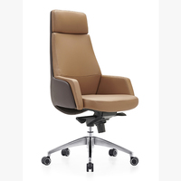 Chaise de direction de bureau Chaise longue en cuir à dossier haut en Pu Chaise de bureau pivotante en cuir