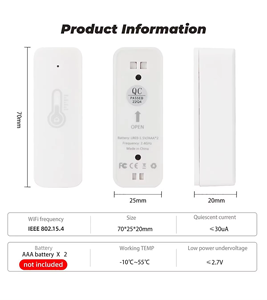 Tuya nhà thông minh Wifi App màn hình từ xa cuộc sống thông minh làm việc với Alexa Google trợ lý độ ẩm cảm biến Cảm biến nhiệt độ - Product Image 5