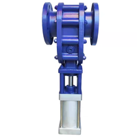 Pneumatique Céramique DN100 Double Disque Résistant À L'usure Charbon Poudre Déchargement Centrale Électrique Décharge Cendres Convoyage Bride Vanne