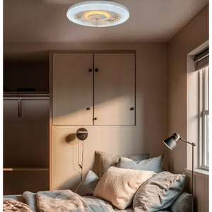 Elegant 6-Speed <b>Ceiling</b> <b>Fan</b> with Light Tones 7 White Transparent Blades Remote Control US Plug for Outdoor Application - Product Image 4