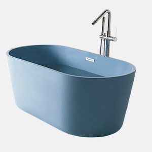 Baignoire autoportante moderne en acrylique blanc avec drain - Product Image 4