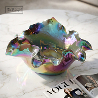 Bol à fruits en céramique Merlin Living avec placage électrolytique, décoration d'intérieur en céramique, assiette à chocolat de luxe, usine de céramique de Chaozhou OEMODM