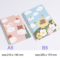 Foska couverture rigide impression colorée promotionnel mignon fantaisie Design journal scolaire A5 B5 cahier de journal en spirale pour écolier