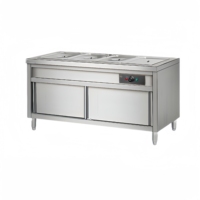 Hotel-Restaurant-Buffet-Ausrüstung Edelstahl 3-Pfannen 4-Pfannen 5-Pfannen 6-Pfannen Elektrischer Speisenwärmer Bain-Marie mit Schrank