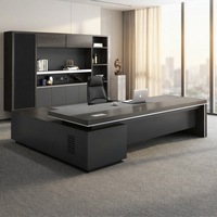 Scrivania Direzionale Moderna Minimalista con Componenti di Alta Qualità, Mobili per Ufficio in Legno Massello