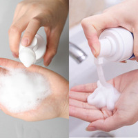 Bouteille de mousse nettoyante pour le visage 100ml 150ml 180ml 200ml avec brosse moussante, emballage en plastique PET pour savon liquide et mousse nettoyante