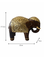 Figurine d'éléphant sculptée à la main, finition or antique, sculpture d'éléphant en résine, décoration vintage pour salon, objet de collection