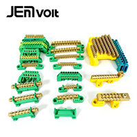 Barre de distribution JEMA, barre neutre de type pont, barre de terre en laiton, bande de bornes pour montage sur rail DIN, câblage électrique