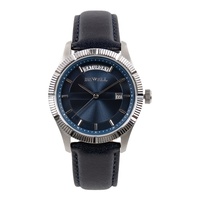 Reloj de Cuarzo de Acero Inoxidable para Mujer, Correa de Cuero Genuino, Esfera con Indicadores, Regalo Empresarial Elegante