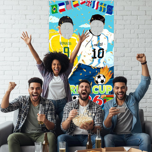 Wereldbanner Landvlaggen van de wereld 2026 Internationale decoraties Fotoachtergrond, 70x35in, versie voor twee personen - Product Image 5